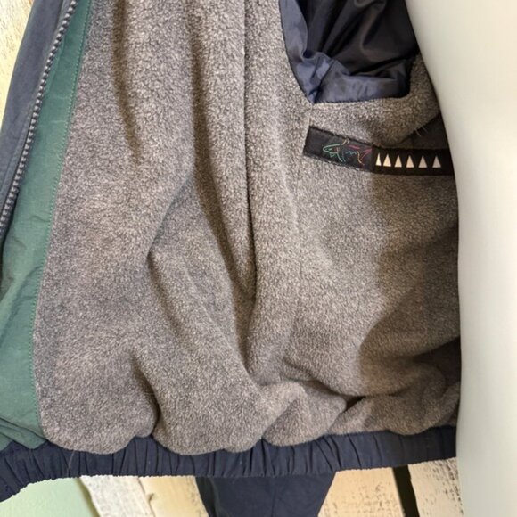 VTG Greg Norman Jacket Men Small Full Zip Hood Fleece Lined Golf Shark Logo Blue - Picture 11 of 15